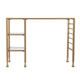 Jaymes Gold Metal/Glass Writing Desk