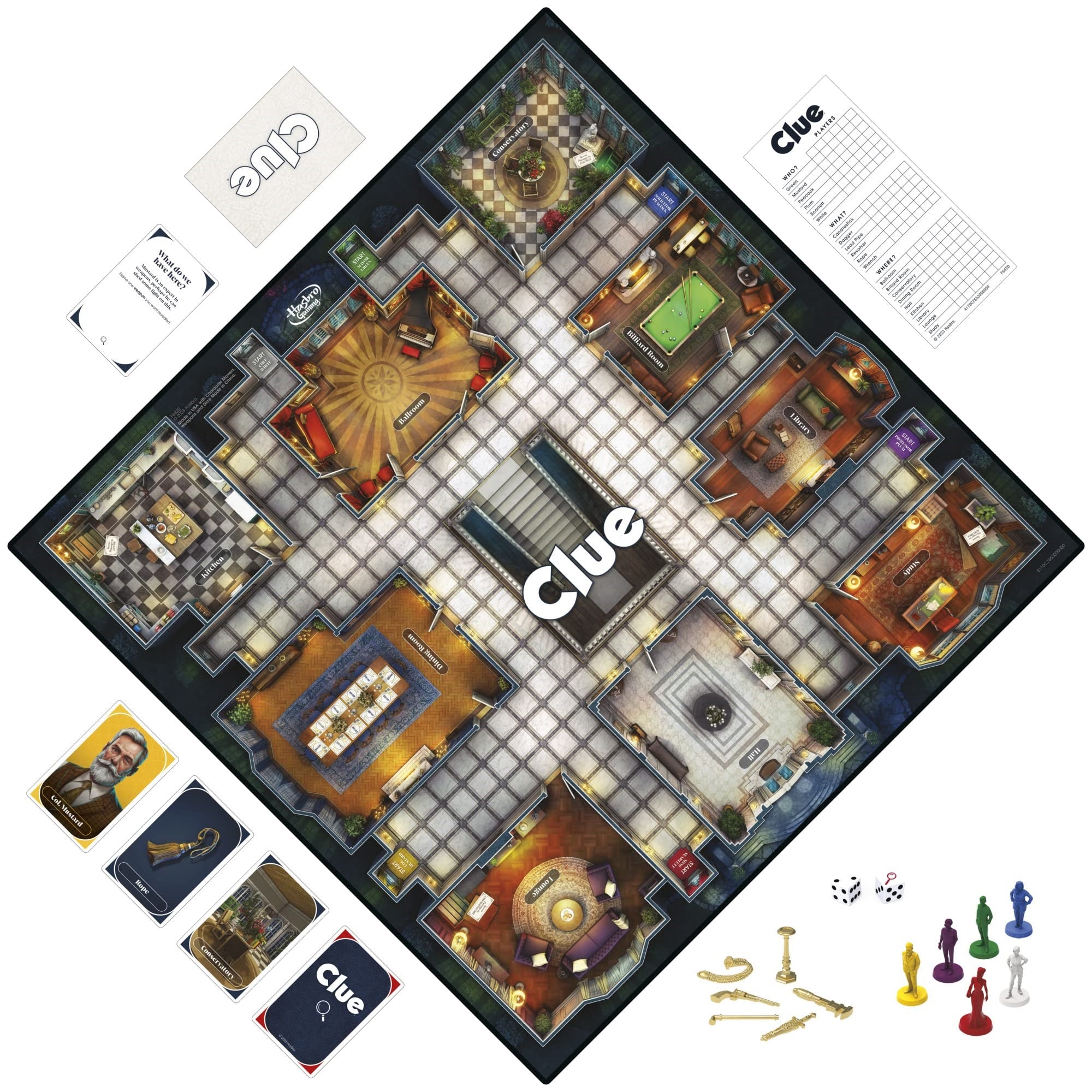 Hasbro Gaming Clue Board Game For Kids Ages 8 And Up, Reimagined Clue Game For 2-6 Players, Mystery Games, Detective Games, Fami