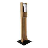 Gel Hand Sanitizer Dispenser On On Elegant Wooden Stand, Light Oak