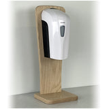Automatic Touchless Gel Hand Sanitizer Dispenser On Wooden Mallet Oak Countertop Stand, Unfinished