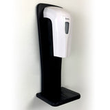 Automatic Touchless Gel Hand Sanitizer Dispenser On Wooden Mallet Oak Wall Mount Rack, Black