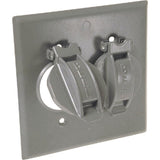 5157-0 Hubbell 2-Gang Vertical Corrosion Resistant Aluminum Weatherproof Outdoor Outlet Cover