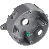 5361-0 Bell 4 In. 5-Outlet 1/2 In. Gray Weatherproof Outdoor Round Box, Shrink Wrapped