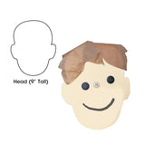 Head Big Cut-Outs Paper Shape, 9, 25/pkg