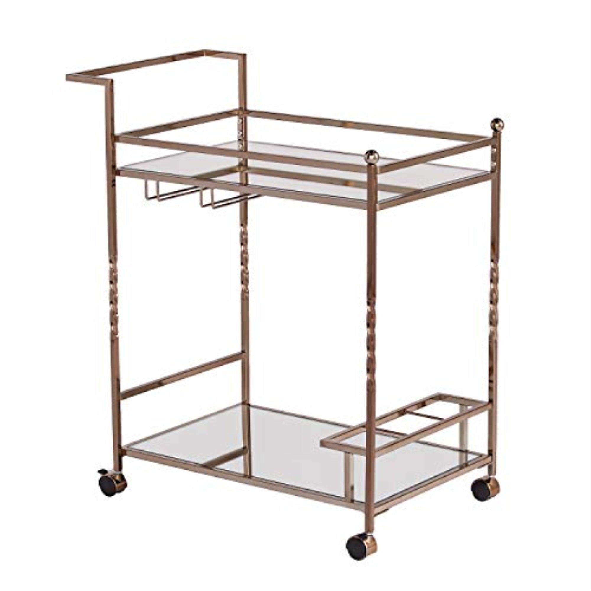 Ivers Metal Mirrored Bar Cart - Champagne