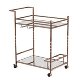 Ivers Metal Mirrored Bar Cart - Champagne