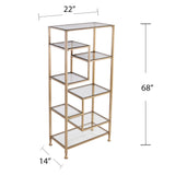 Jaymes Metal/Glass Asymmetrical Etagre/Bookcase - Gold