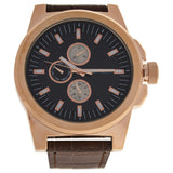 LVAG373316 Rose Gold/Brown Leather Strap Watch by Louis Villiers for Men 1 Pc Watch