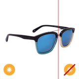 Solize Who Loves the Sun Black and Clear to Blue by DelSol for Unisex 1 Pc Sunglasses