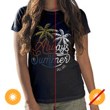 Women Crew Tee Always Palms Black by DelSol for Women 1 Pc TShirt (Large)
