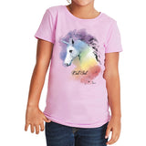 Girls Crew Tee Unicorn Lilac by DelSol for Women 1 Pc TShirt (YS)