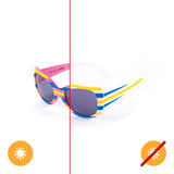 Kids Solize Over the Rainbow White Striped to Pink Striped by Delsol for Kids 1 Pc Sunglasses