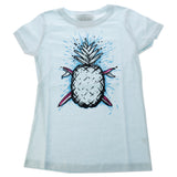 Kids Premium Crew Tee Pineapples Ice Blue by DelSol for Kids 1 Pc TShirt (YM)