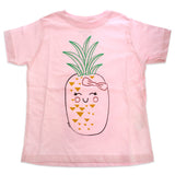 Girls Crew Tee Blushing Pineapples Balerina by DelSol for Kids 1 Pc TShirt (3T)