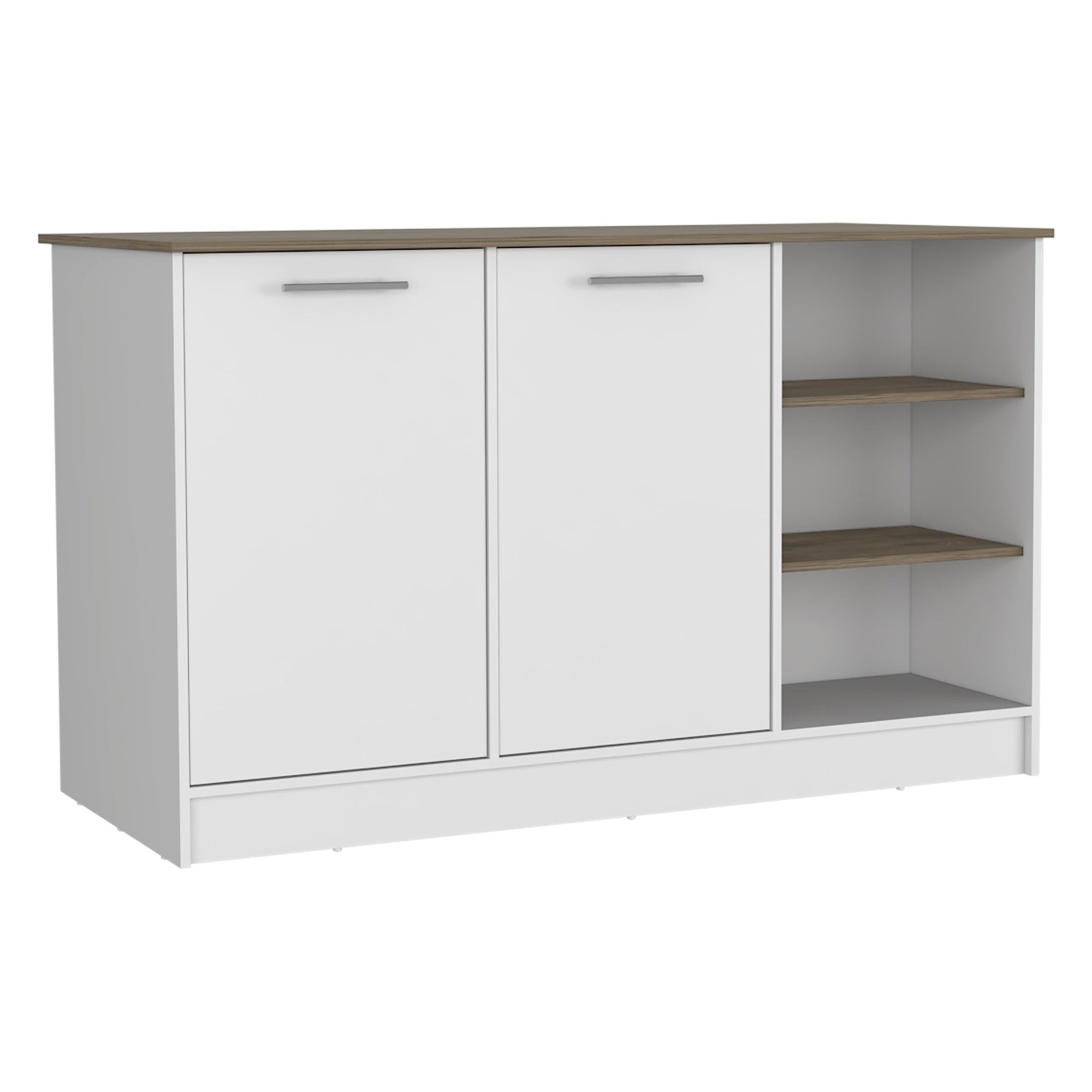Ginger Kitchen Island -Kitchen -White / Dark Brown