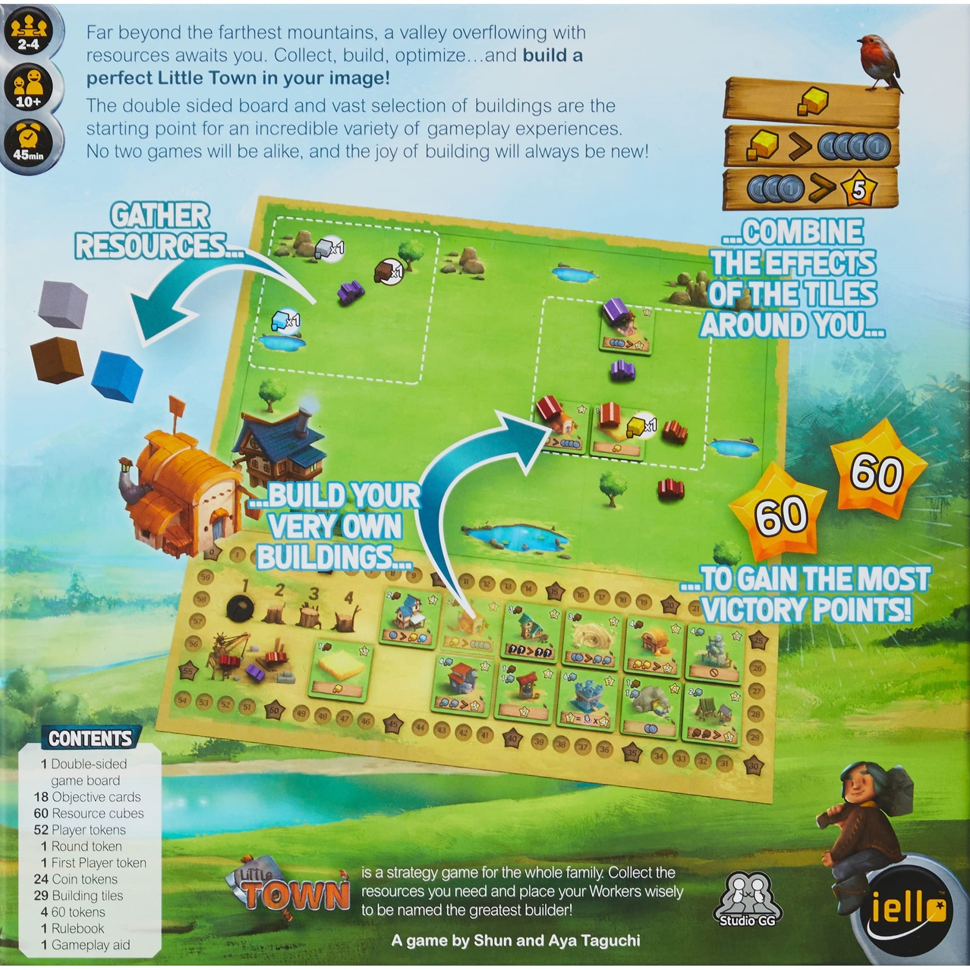 Iello: Little Town, Strategy Board Game, Fun For The Whole Family, Tactical And Interactive, 45 Minute Play Time, 2 To 4 Players