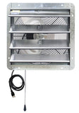 Iliving 16 Inch Shutter Exhaust Attic Garage Grow Fan, Ventilation Fan With 3 Speed Thermostat 6 Foot Long 3 Plugs Cord