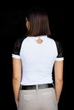 Short Sleeve Lace shirt White/Black