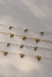 Three Hearts Silver Necklace Paperclip