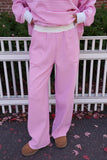 Dark Pink and White Big Striped Sweatpants