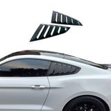 JSD Vintage Quarter Window Louvers for 15-23 Mustang Fastback; Matte Black