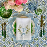 CRESSIDA SCALLOPED BLUE FABRIC PLACEMAT (Set Of 4)