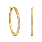 ER312G B.Tiff Gold Pavé 42-Stone Classic Medium Hoop Earrings