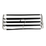 8-Tier Foldable Trouser Hanger, Removable Padded Bars, 8-Pair Capacity, Chrome Finish