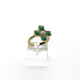 Turquoise Pearl Glory Cross Ring