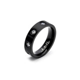 RG808B B.Tiff Matte Black 8-Stone Pave Ring