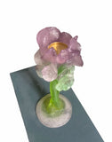 Daum Crystal Roses Candlestick Holder