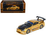Toyota Supra (A80) Top Secret GT300 RHD (Right Hand Drive) Gold Metallic with Carbon Hood 1/64 Diecast Model Car by Inno Model