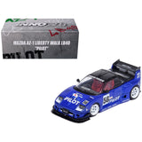 Mazda AZ1 Liberty Walk LB40 RHD (Right Hand Drive) #56 Pilot Blue with Black Top 1/64 Diecast Model Car by Inno Models