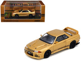 Nissan Skyline Top Secret BNR32 GTR (650R) RHD (Right Hand Drive) Gold Metallic 1/64 Diecast Model Car by Inno Models