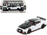 Nissan GTR (R35) Nismo RHD (Right Hand Drive) White with Carbon Hood and Top 1/64 Diecast Model Car by Inno Models