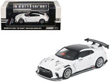 Nissan GTR (R35) Top Secret RHD (Right Hand Drive) White with Black Top Tokyo Auto Salon 2021 1/64 Diecast Model Car by Inn