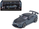 Nissan Fairlady Z Top Secret (RZ34) RHD (Right Hand Drive) Stealth Gray with Carbon Hood and Black Top 1/64 Diecast Model Car 