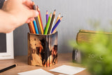 Krea-Wood pen holders colorful, Birch woodHorses