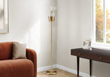 Lighting, 71H, Floor Lamp, Brass Metal, Contemporary