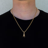 Italian Mano Cornuto Gold Pendant Necklace Set