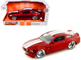 2010 Ford Mustang GT Red Metallic with White Stripes Bigtime Muscle Series 1/24 Diecast Model Car by Jada