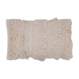 12'' X 20'' Beige Fringe Cotton Pillow