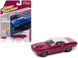 1971 Dodge Challenger R/T Panther Pink with White Top and Interior Classic Gold Collection 1/64 Diecast Model Car by Johnny Li