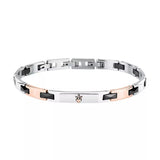 Maserati Two Tone Steel And Black Bracelet Jm424Atz50 For Men