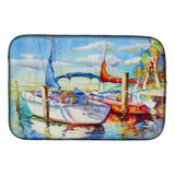 Caroline'S Treasures Towering Q Sailboat Dish Drying Mat, 14 X 21