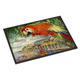 Caroline'S Treasures Red Parrot At Lulu'S Indoor Or Outdoor Mat, 24 X 36, Multicolor