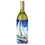 Sailboats In Blue Wine Bottle Beverage Insulator Hugger Jmk1153Literk