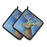 Caroline'S Treasures Reindeer Pair Of Pot Holders Jmk1206Pthd, 7.5Hx7.5W, Multicolor