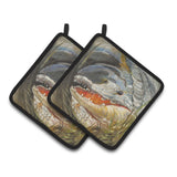 Caroline'S Treasures Alligator Pair Of Pot Holders Jmk1208Pthd, 7.5Hx7.5W, Multicolor