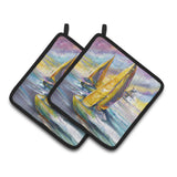 Caroline'S Treasures Middle Bay Lighthouse Sailboats Pair Of Pot Holders Jmk1234Pthd, 7.5Hx7.5W, Multicolor